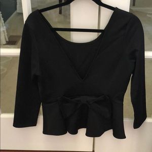 Black Peplum with Bow in Back - Size L